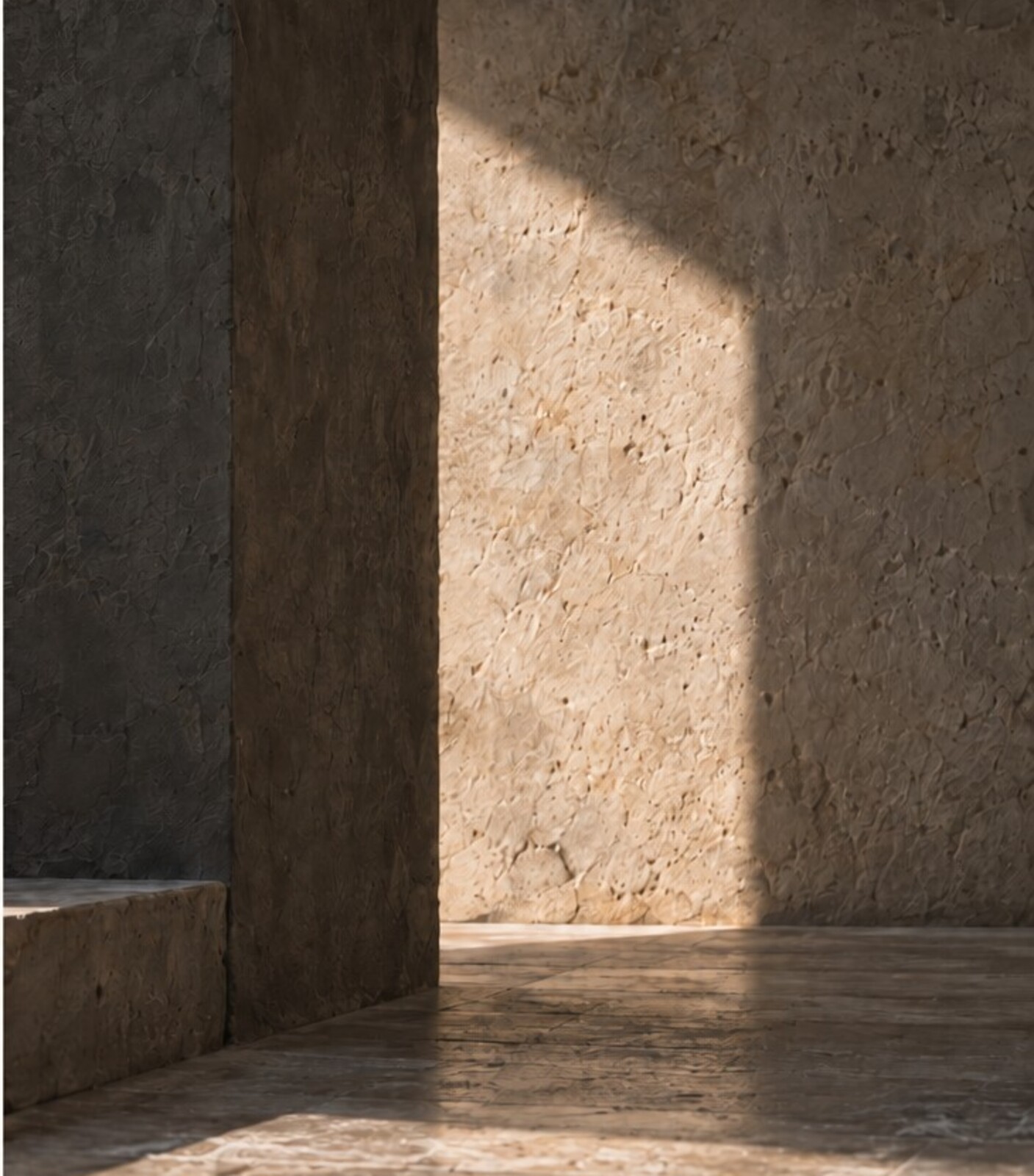 Sunlit private stone interior