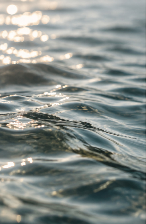 Sunlight across moving water